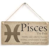 Meijiafei Pisces The Fish - Beautiful Spiritual Gift Astrology Sign of The Zodiac Plaque