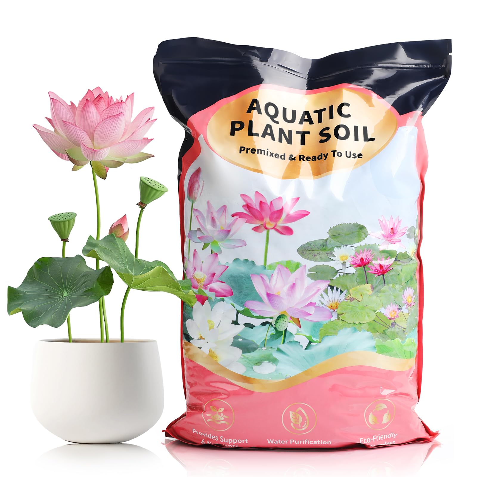 Photo 1 of Omitgoter Aquatic Plant Soil & Aquarium Soil, Natural Organic Substrate for Water Plants - Safe for Fish, Nutrient-Rich Clay Base for Lotus & Water Lily (AquaticSoil, 6.6 LBS)