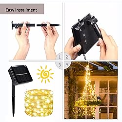 kemooie 2 Packs Solar Fairy Lights, 100 LED 33FT 8