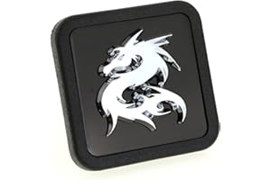 LFPARTS 3D Chrome Emblem Trailer Hitch Cover Tube Plug Insert (Fits 2" Receivers, Dragon)