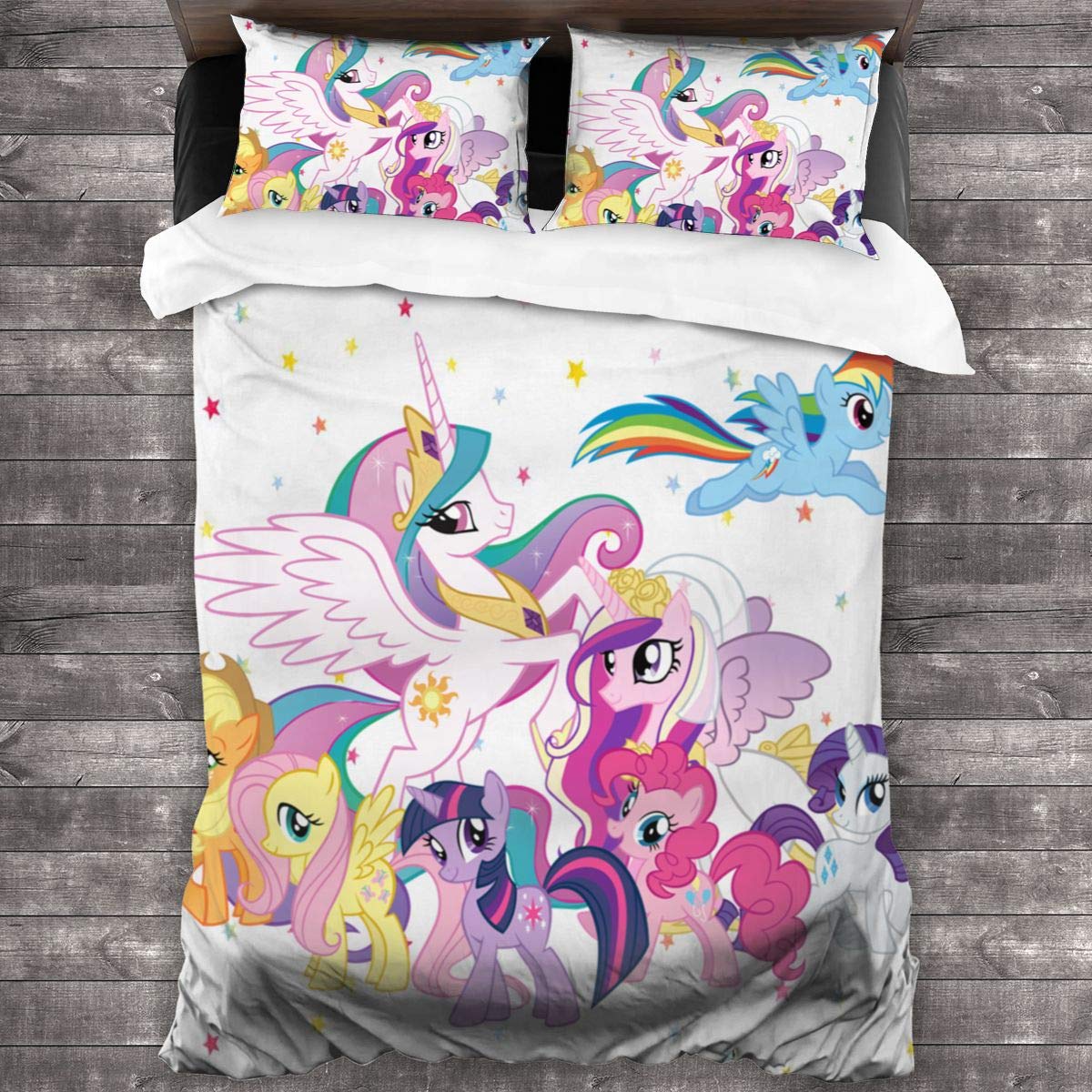 Aebipo My-Little Po-ny 3 Pieces Bedding Sets Queen Quilt Size 86x70 Inch£¬ 2 Pieces Pillowcase 20x30 Inch£¬100% Microfiber