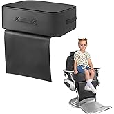 TOTIDYH Salon Booster Seat for Kids Hair Cutting, 18 x 13 x 6.7in Children Salon Chair Cushion for Hair Stylist, Barber Booster Seat Leather Cushion, Beauty Salon Spa Equipment Black