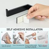 SAYAYO Black Self-Adhesive Toilet Roll Holder SUS304 Stainless Steel Wall view 5