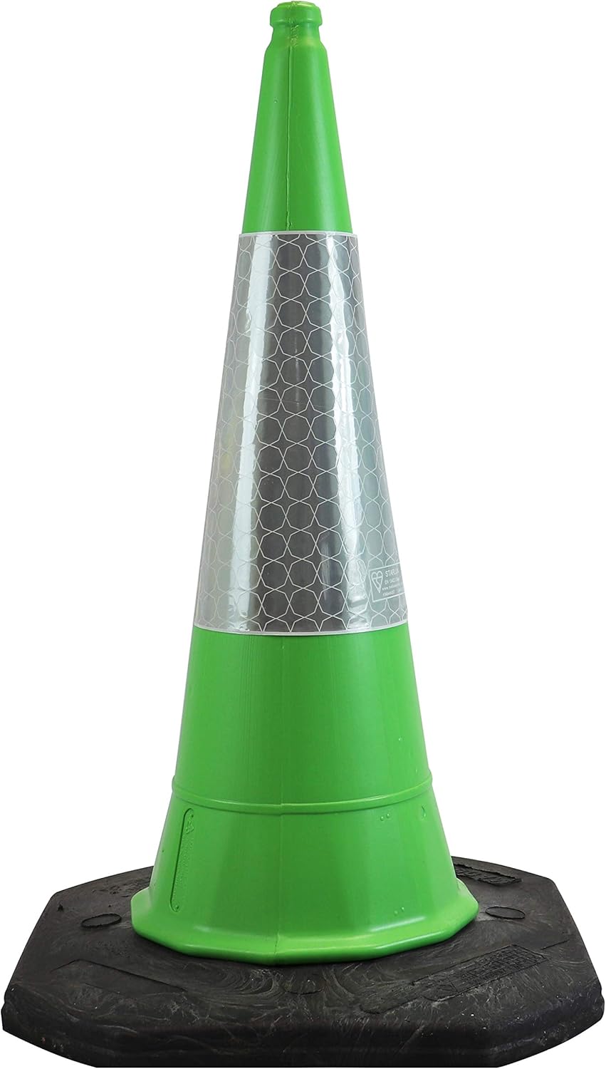 1M Traffic Safety Cone Green Starlite Reflective Sleeve Kite Marked