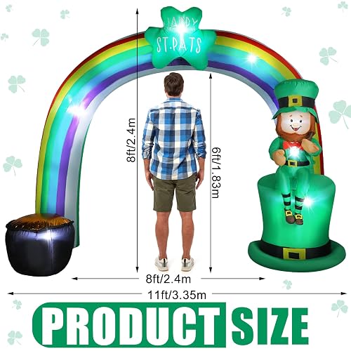 Shamrock Inflatable LED Lighted Shamrock Yard Decoration 8FT St. Patrick's Day Shamrock ...