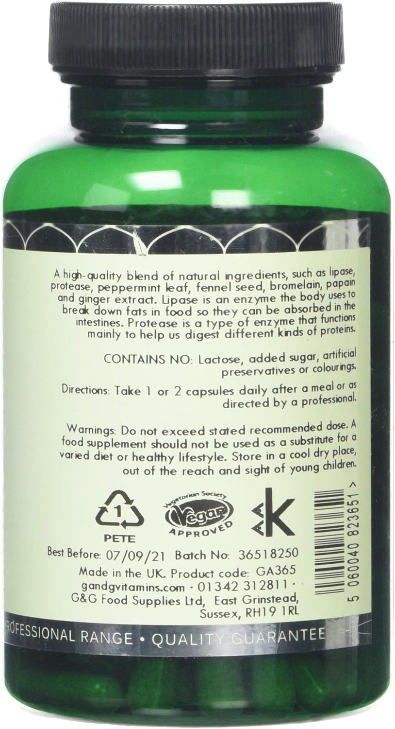 Digesta Zymes, Digestive Enzyme Supplement, Lipase, Protease, Trypsin, Ginger Root, Bromelain, 120 Vegetarian Capsules - Image 3