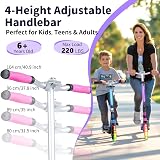 BELEEV Kids Scooter 6+ LED Light Up Stem & Deck 2 Wheel Foldable 220 lb view 4