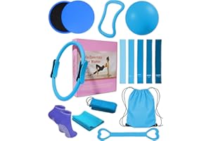 15 Pcs Pilates Kit for Women, [Gift for Women] Spopal Better Me Pilates Kit with Yoga Ball, Ring, Resistance Bands, Stretchin