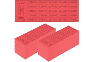 Kosiz 1000 Sheets 25 Bid Raffle Ticket Sheets Chinese Auction Tickets Numbers for Basket Events and Silent Auctions (Red)