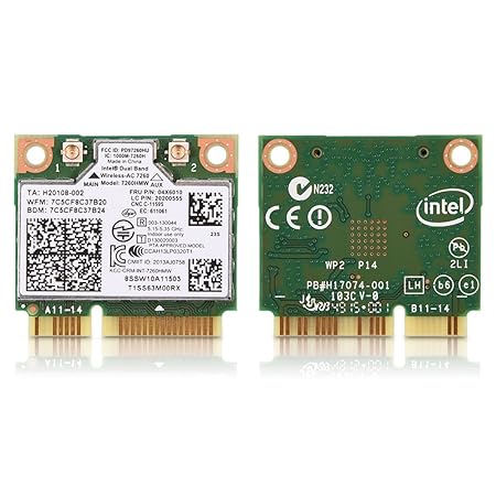 Zunate Mini-PCI-Karten,Netzwerkkarte Intel Dual Band Wireless WiFi Dual Band Wireless-AC 7260-PCIe WLAN / 802.11AC, Bluetooth