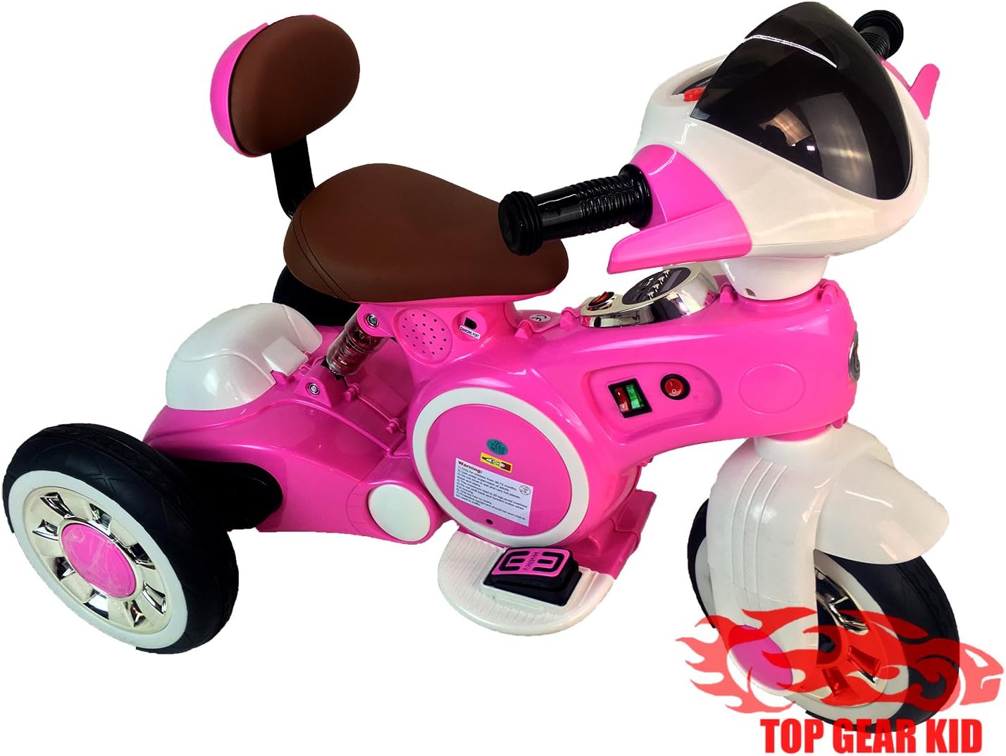 12V Electric Tricycle Kid Ride ON Toy with LED Wheels and MP3 Player (Pink)