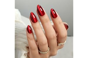 SHANGMENG Valentines Press on Nails Almond - Soft Gel Red Cat Eye Press on Nails Short for Women Gift, Fit Perfectly & Natural Stick on Nails with Glue in 16 Sizes - 32 Reusable Fake Nails, Wine Red