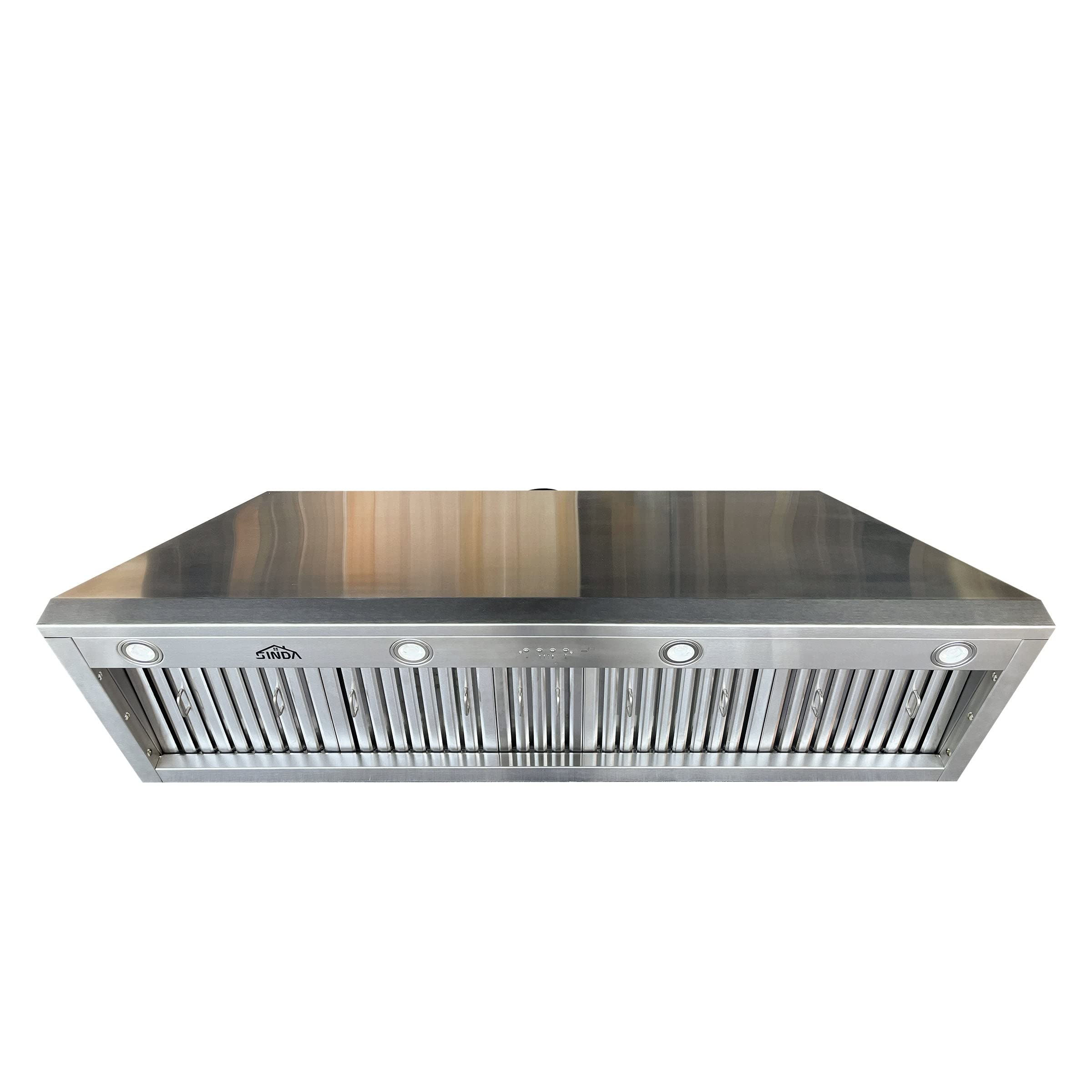 Photo 1 of SINDA 54 Inch Built-In/Insert Range Hood, 4-Speed 1260 CFM, Stainless Steel Under Cabinet Range Hood Kitchen Vent Hood with Liner and Internal Motor, 8" Duct, Adjustable Lights, Baffle Filter