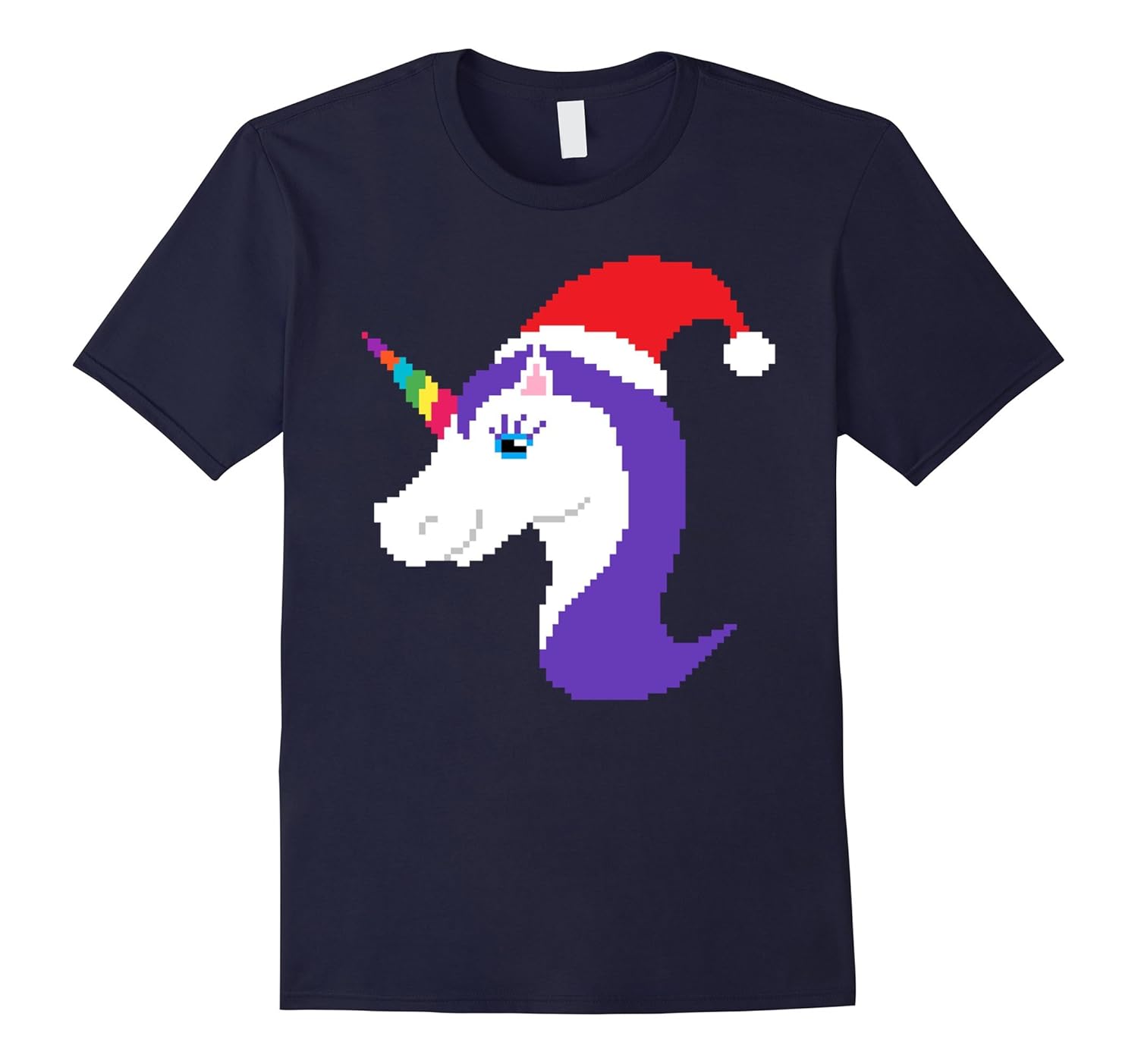 Smiling Unicorn Xmas Retro 8-Bit Pixel Art Shirt Gift-ANZ