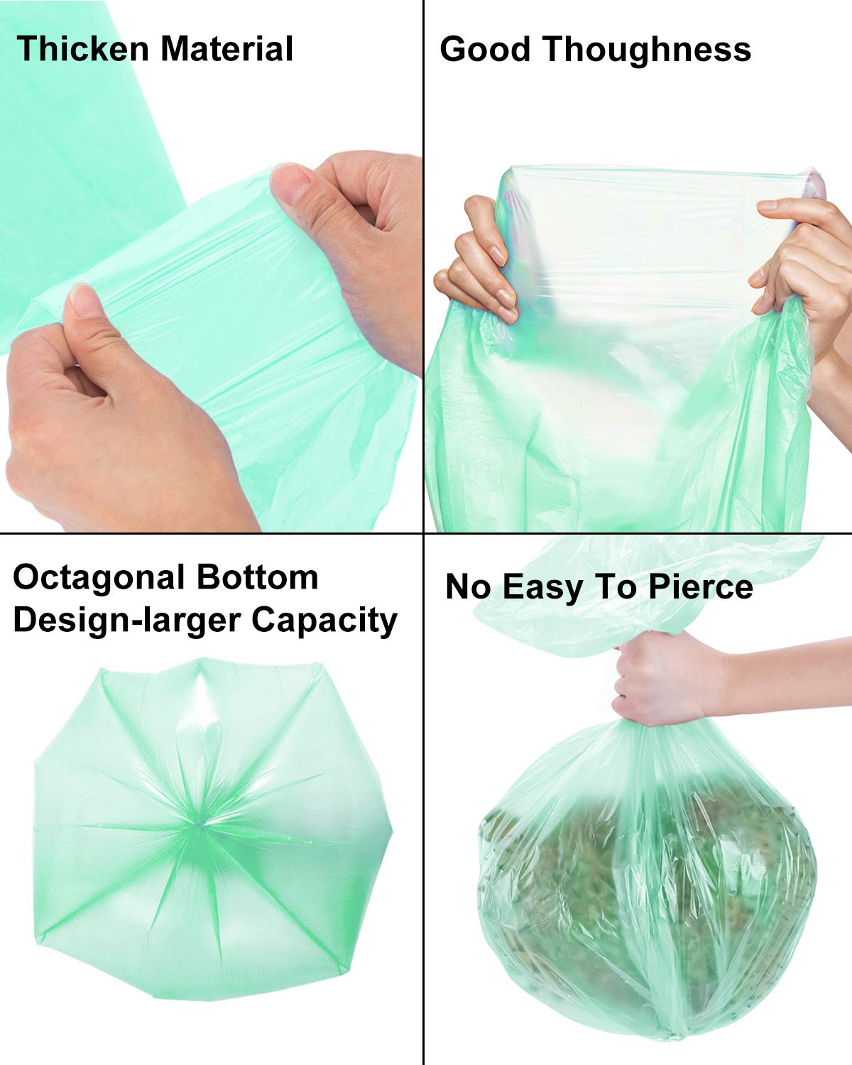 8 Gallon Biodegradable Trash Bags, Thicken 0.98Mils Recycling Bags, Unscented Strong Compostable Trash Bags for Office,Home,Bathroom,Bedroom,Car,Kitchen,Pet Trash Can Liners