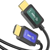 FIBBR Fiber Optic HDMI 2.1 Cable 50 ft 8K@60Hz 4K@120Hz 48Gbps VRR ALLM | Lossless Long-Distance Transmission, Lightweight, Immune to Interference, for Gaming Console/Projector/Home Theater