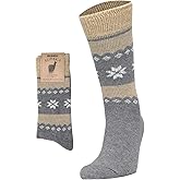 Misirli Unisex Alpaca Wool Winter Snowflake Gray Crew Socks - Soft, Warm, and Cozy for Cold Weather 39-42