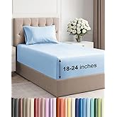 Extra Deep Pocket Twin XL Sheets - 3 Piece Breathable & Cooling Bed Sheets - Hotel Luxury Bed Sheet Set - Soft, Wrinkle Free & Comfy - Easily Fits Extra Deep Mattresses - Deep Pocket Light Blue Sheets