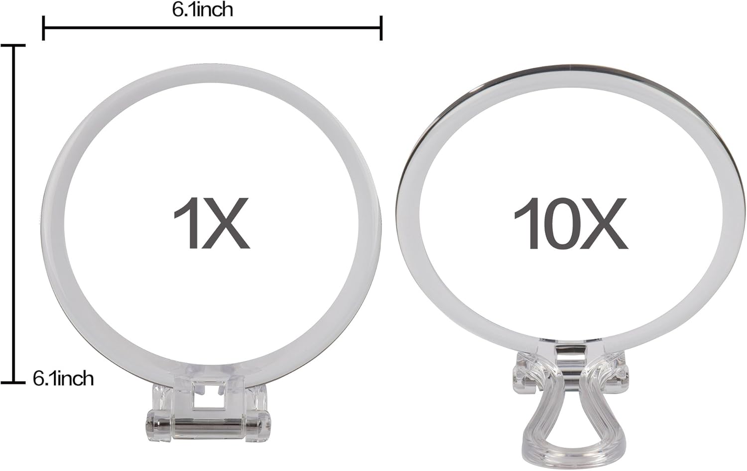 Miss Sweet Folding Hand Held Mirror with 10x Magnification & True Image, 6.1inch Travel Mirror (10X): Beauty