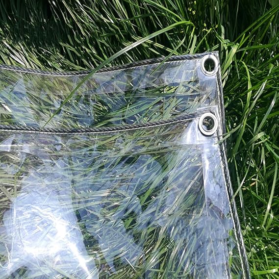 LXF Transparente Hochleistungsplane, wasserdichte, klare Plane mit Ösen, Bodenabdeckungen Schuppenstoff regenfest 350G / M² (
