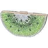 Evevictor Clutch Purse for Women, Crystal Evening Bag, Watermelon Shape Handbag, Rhinestone Money Hand Bag