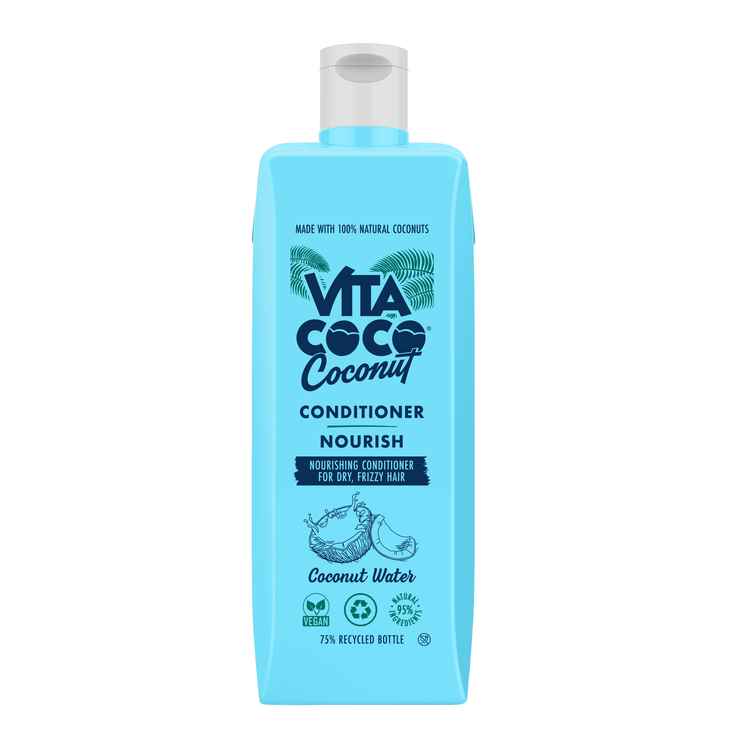 Vita Coco Nourishing Coconut Conditioner for Dry and Frizzy Hair (400ml) • 100% Natural Coconut for Conditioning and anti-frizz • Free from silicones and colourants • Suitable for all hair types