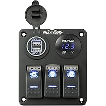 車掌スイッチ S535型 C3式 Amazon.com: Partsam 3 Gang Rocker Switch Panel 12V-24V