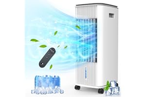 Portable Air Conditioner Ac Unit,BEBEGINE Evaporative Swamp Cooling Fan with Humidifier,3-IN-1 windowless Ventless cooler for Room Offices,Remote,3 Speed,7H Timer,3L Water Tank,3 Ice Pack