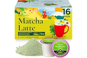 Gya Tea Co Matcha Latte Green Tea Gift Set (16 ct) - High Caffeine Energy Tea Pod for Morning Refresh - Te Matcha Lovers Get Well Gifts