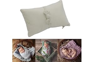 Zeroest Posing Pillows Newborn Photography Baby Posing Pillow Infant Photo Shoot Props Velvet Posing Pillow with Headband (Beige)