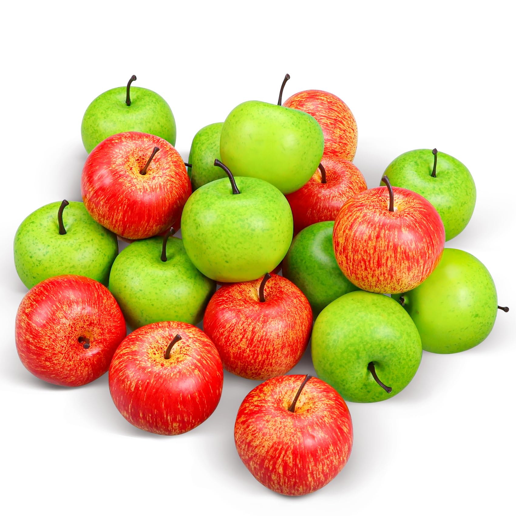 Photo 1 of 20 Pcs Fake Apples Decor, 2.1 Inch Artificial Fruits Mini Red Apples for Dining Table Centerpiece Decor, Faux Apple Fruits Decoration Home Kitchen Party Props (10 Pcs Red + 10 Pcs Green)