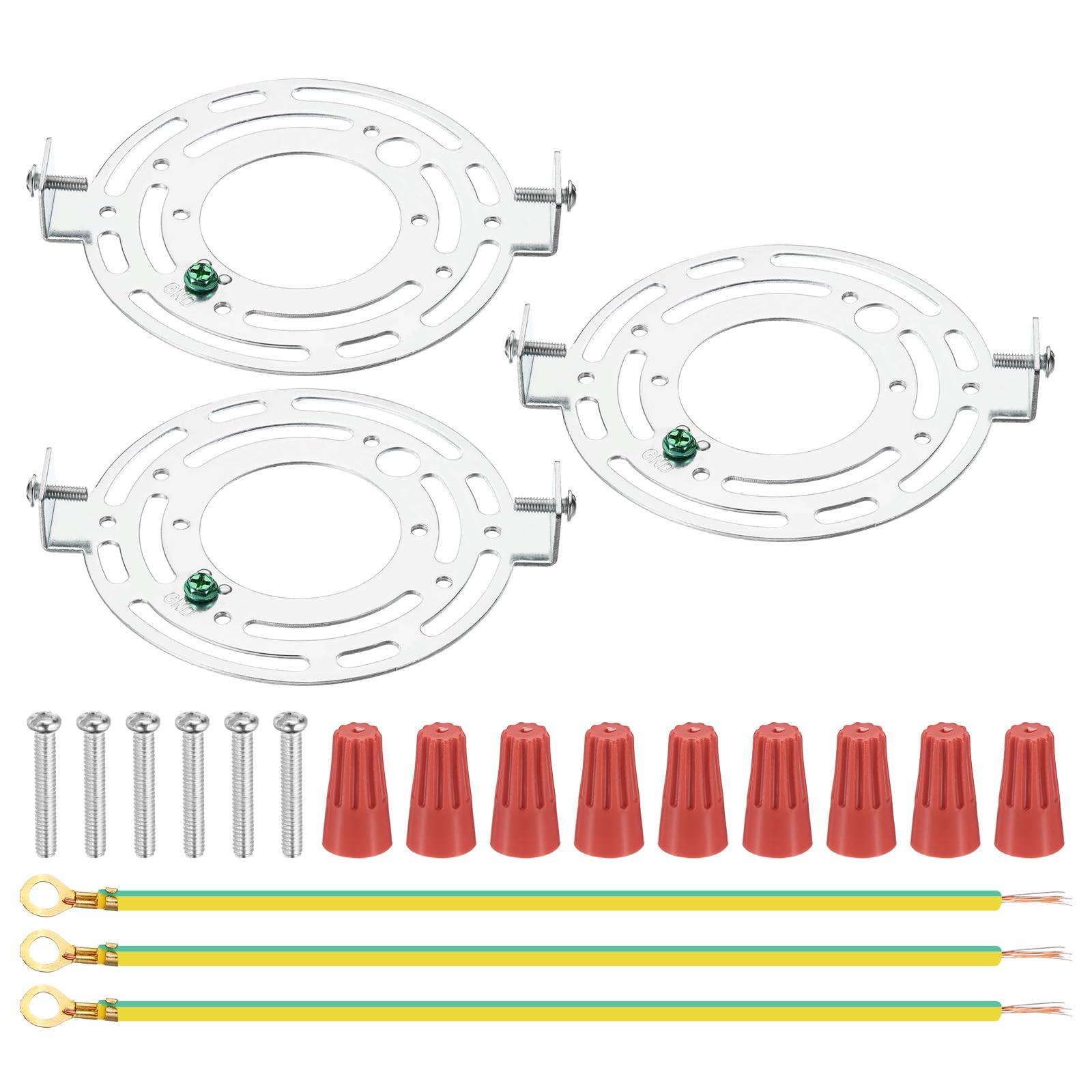 PATIKIL 115mm (4.53") Universal Light Fixture Mounting Bracket Kit, 3 Set Light Crossbar Round Ceiling Plate with Screw for Wall Light Ceiling Light Pendant Chandelier