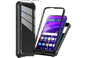 Mocotto for BLU View Speed 5G Phone Case with Tempered Glass Screen Protector,Slim Soft Silicone Full-Body Protective Case for BLU View Speed 5G (Black)