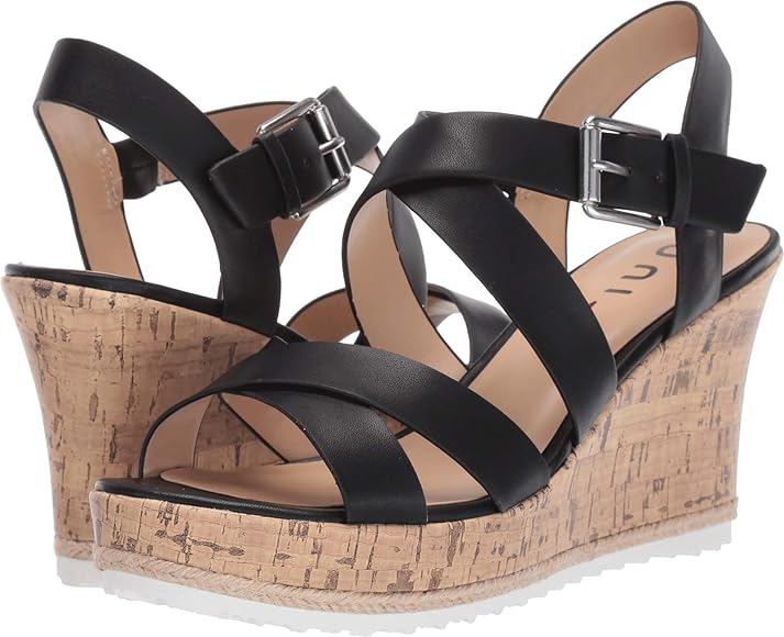 unisa black wedge sandals