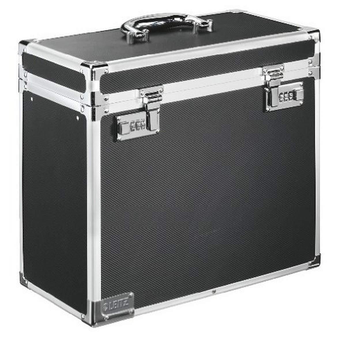 Leitz Lockable Personal Mobile Filing Case, Foolscap, 15 File Capacity, Black/Chrome, 67170195