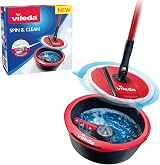 Vileda Spin & Clean Mop and Bucket Set 360° Spinning Head Foldable