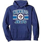 Winnipeg Jets Stripe Navy Officially Licensed Pullover Hoodie