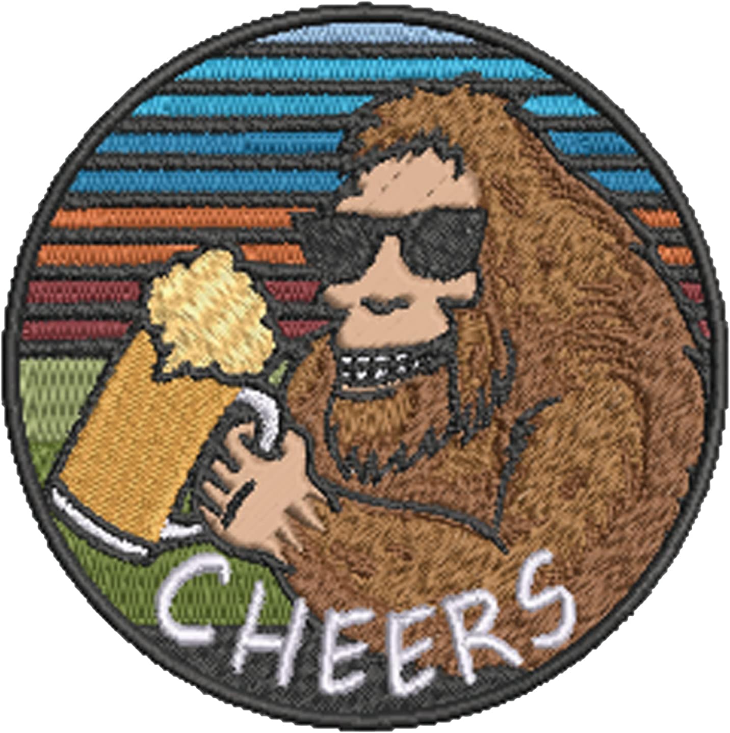 Mixed Media - Bigfoot Sasquatch Lives Patch - Beer/Cheers Embroidered 3.5