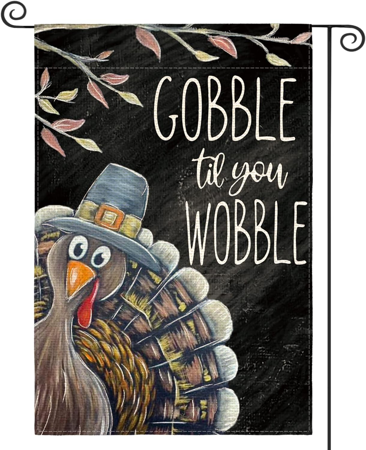Flags - AVOIN colorlife Thanksgiving Turkey Garden Flag 12x18 Inch Double Sided, Gobble Til You Wobble Fall Harvest Holiday Yard Outdoor Decorative Flag