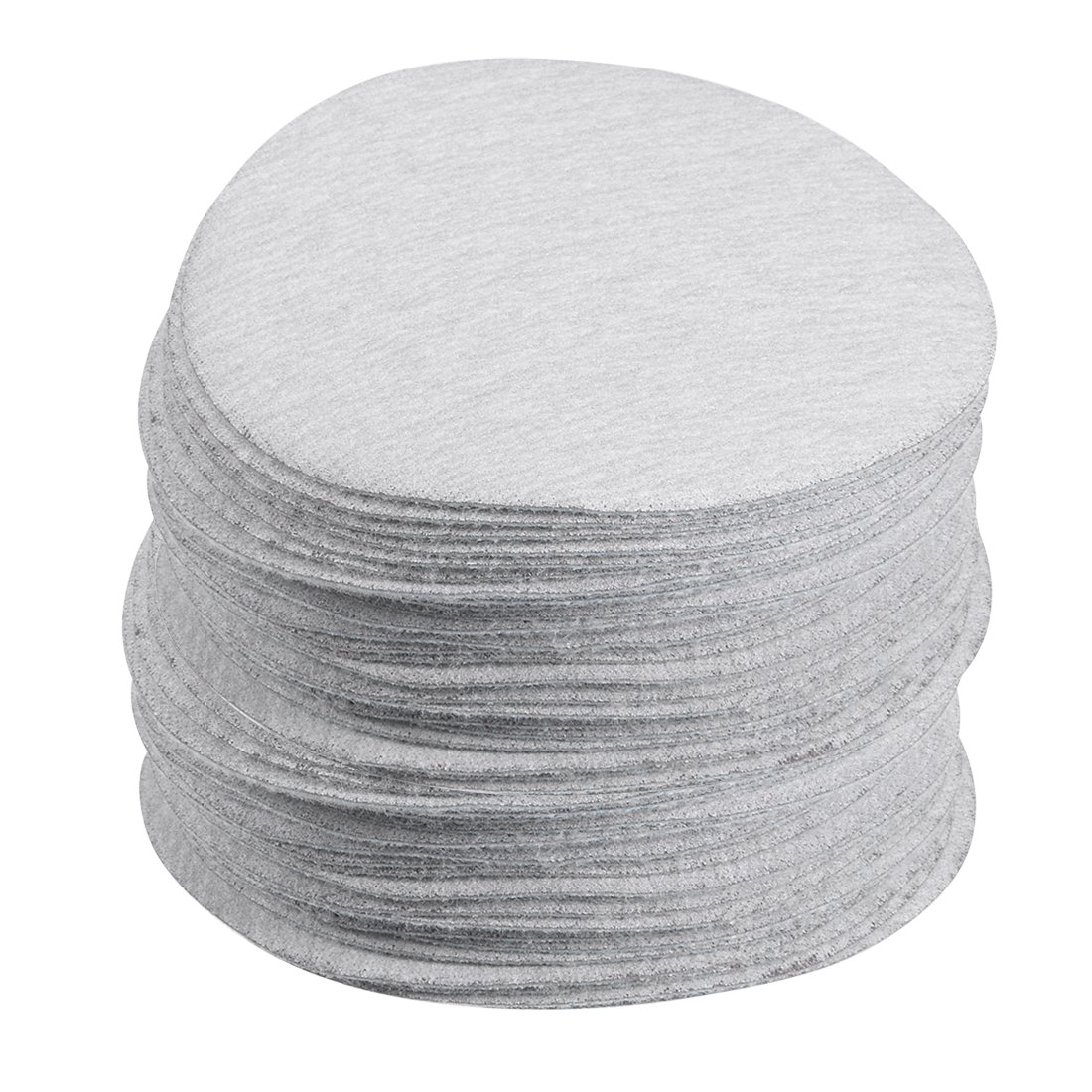 sourcingmap 50 Pcs 3-Inch Aluminum Oxide White Dry Hook and Loop Sanding Discs Flocking Sandpaper 320 Grits