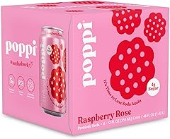 Poppi Raspberry Rose Prebiotic Soda 4Pk, 12 Fz