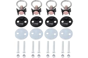 MDEOOSKY 4 Pack Round Anchor Point Kit, L Track Tie Down Kit, Single Stud Fitting Bolt Nuts with Quick Release for Trucks Tra