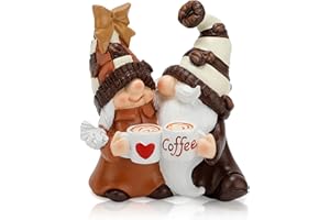 Zonling Coffee Gnomes Coffee Bar Decor Accessories Spring Summer Gnome Decorations Gifts Fall Gnomes Decorations for Home Tie