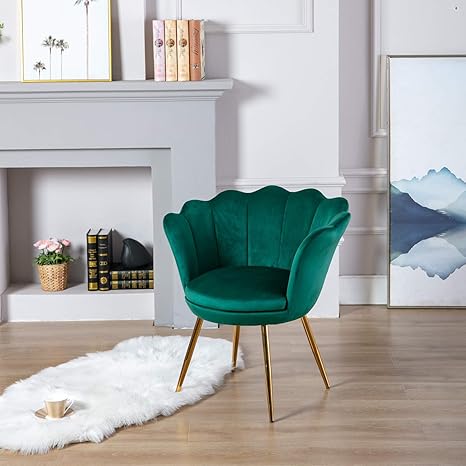 Wahson Sessel Fur Schlafzimmer Weicher Samt Armlehnstuhl Mit Vergoldeten Metallbeinen Freizeitsessel Fur Wohnzimmer Vanity Grun Amazon De Kuche Haushalt