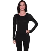 Active Basic Athletic Fitted Plain Long Sleeves Round Crew Neck T Shirt Top Black, Small