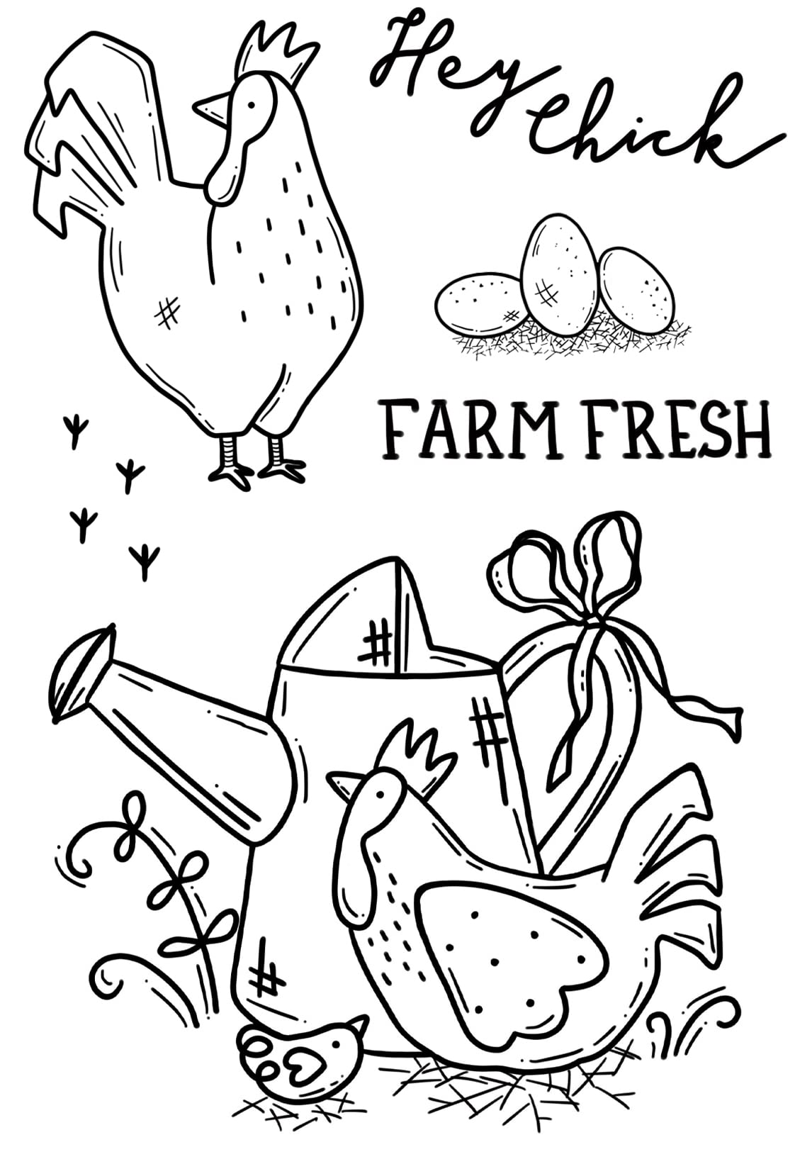 Creative Expressions Sam Poole-Hey Chick-Clear Stamp Set, A6