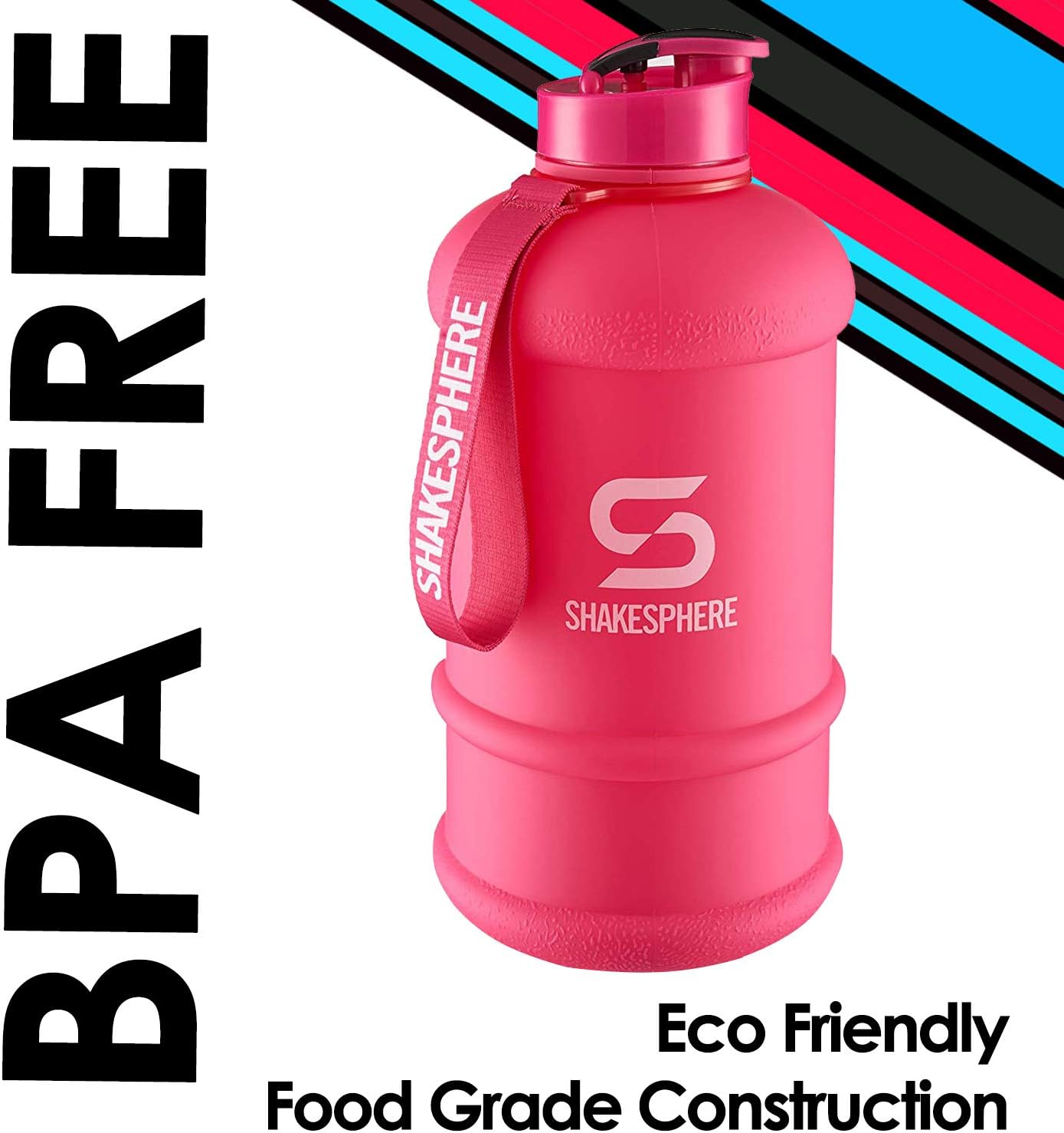 ShakeSphere Matte Pink Flip Cap 1.3L Water Bottle with white Logo (Matte Pink, 1.3), Pink,white, 1300 ml - Image 5