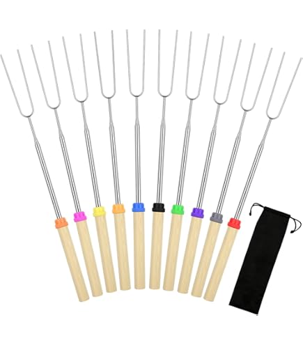 4Pcs Smores Sticks For Tabletop Fire Pit Long 32 Inch, S'mores Skewers Kit