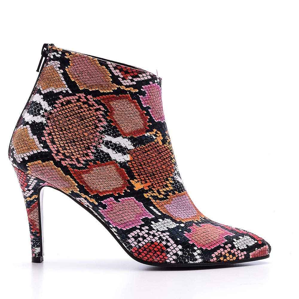 colorful snake print heels
