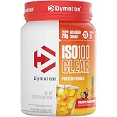 Dymatize ISO100 Clear Protein Powder, 100% Whey Isolate, Pineapple Passion | 20g Protein, Only 6 Ingredients, Supports Muscle Health, 4.9g BCAAs, Gluten-Free, 25 Servings, 1.4 lb